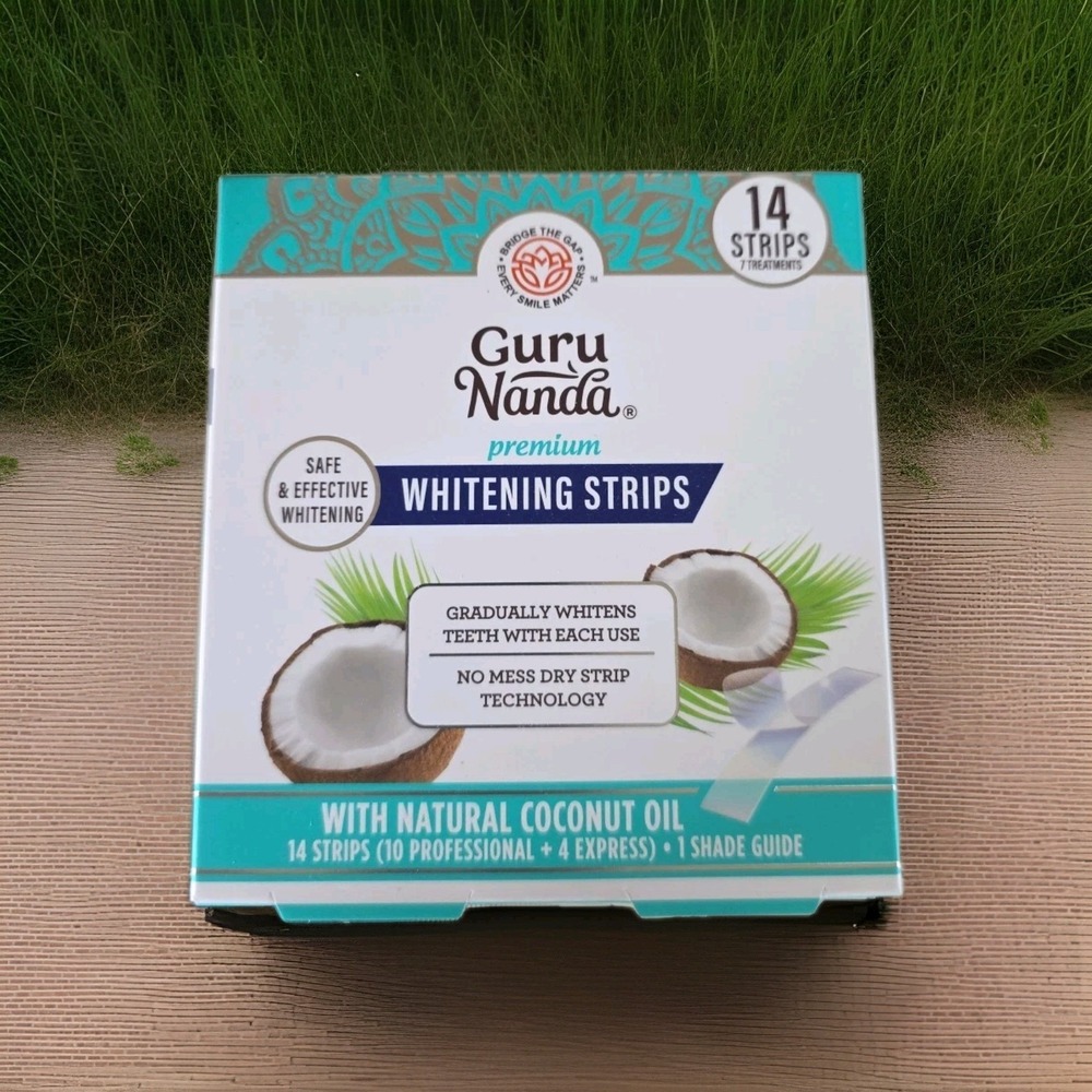 Guru Nanda Teeth Whitening Strips - 7-Day Treatment with Non-Slip Dry Strips